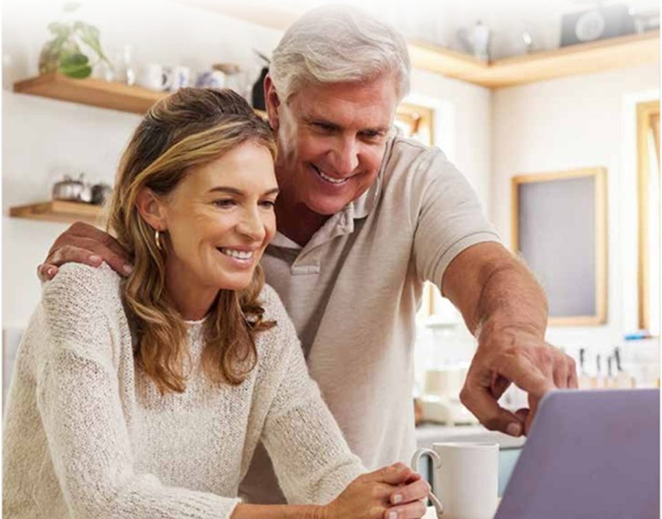 Couple checking out retirement plans