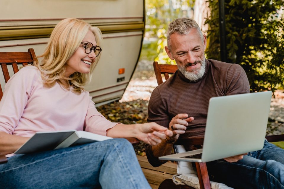 Older couple planning retirement finances